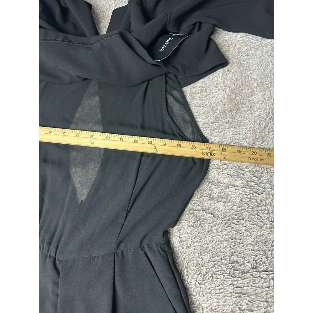 Zara Women’s Long Layered Jumpsuit Black Size XS New - Picture 8 of 16